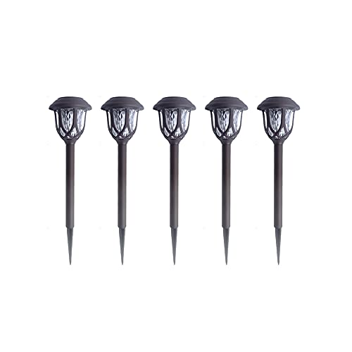 DSFHKUYB Luces solares para jardín - Luces solares LED para Camino, Doble impermeabilidad, 20-25 lúmenes, antorcha Solar para Exteriores para jardín, Camino, Entrada,Warm Light Cover