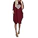 Produktbild MAYOGO Jugendweihe Kleid Herbst-Sommerkleid Damen Langarm Übergangskleid Einfacher Stil Freizeitkleider Lose Casual Blusenkleid Kaftankleid Jerseykleid Knielang