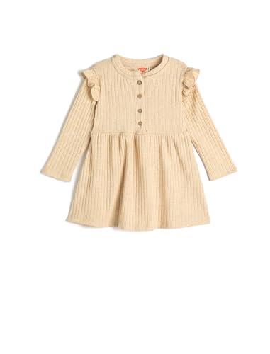 Robe petites filles Koton beige en maille pour les sorties et fêtes d'école
