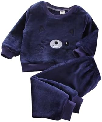 Sanrios Hello Kitty Pyjamas D'Hiver En Flanelle Pour Enfants Garçons Et Filles En Velours Corail Épais Vêtements De Maison Chauds