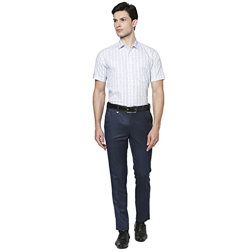 Image of Park Avenue Men's Pure Cotton Checks Pattern Regular Fit Semi Cutaway Collar Half Sleeve Formal Shirt