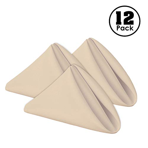 image for Gee Di Moda Cloth Napkins - 17 x 17 Inch Beige Dinner Napkins - Set of