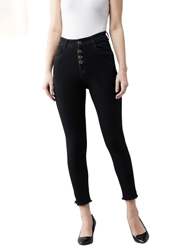 Image of Dolce Crudo Women's Skinny Fit High Rise Cropped Length Stretchable Denim Jeans