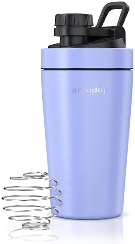 Arendo - Edelstahl Trinkflasche mit Mix kugel, 500ml, Edelstahl Mix Ball, Spülmaschinen geeignet, Edelstahl Eiweiß Shaker Protein Shaker, Proteinshaker für Freizeit Sport Fitness,