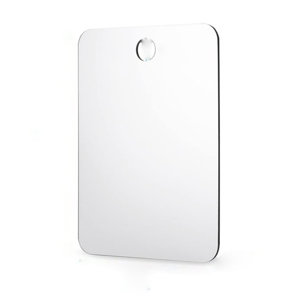 OMaju Espejo de Pared Espejo pequeño Espejo de Maquillaje Espejo de Ducha Intermitente Espejo de Afeitar para baño Gancho Adhesivo extraíble Duradero Accesorios de Ducha Espejo de baño (tamaño A)