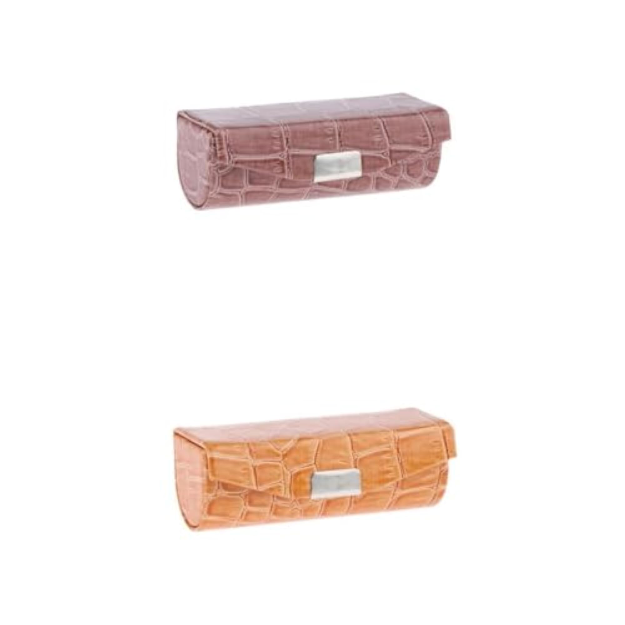 2 Colors Women PU Leather Lipstick Case with Mirror