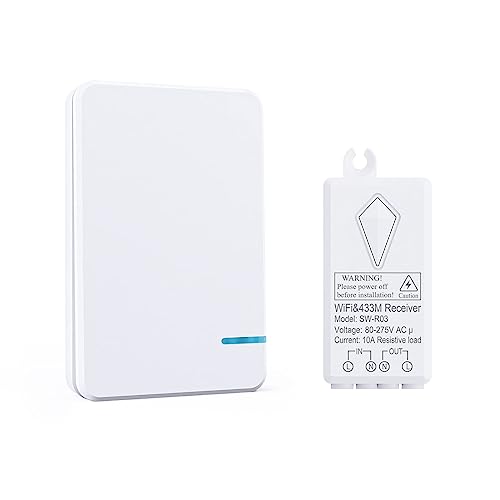 WiFi Smart Wireless Lights Switch Kit, Thinkbee Waterproof On/Off Switch Compatible with Alexa & Google Assistant No Wiring Voice Control Timing Function App Remote Control Your Fixtures from Anywhere