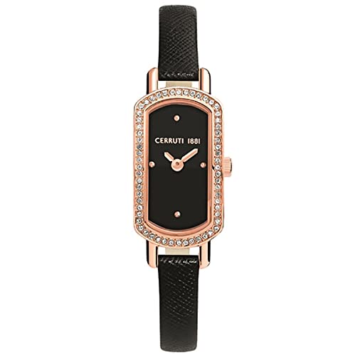 Cerruti 1881 Montre Femme en Cuir Noir