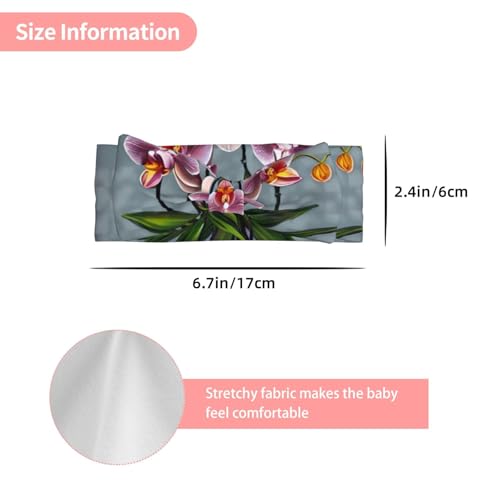 Blooming Orchids Baby Bow Headband. Comfortable baby headband, suitable for daily wear and photo props.3