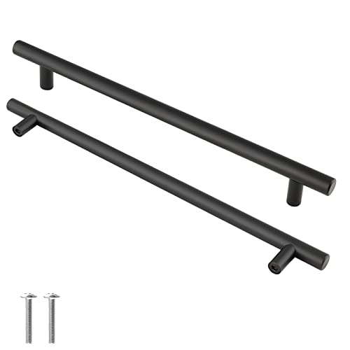Cjueiom Matt Black Cupboard Handles, 128mm Hole Center T Bar Knobs, 6Pack Stainless Steel Drawer Pulls - Image 2