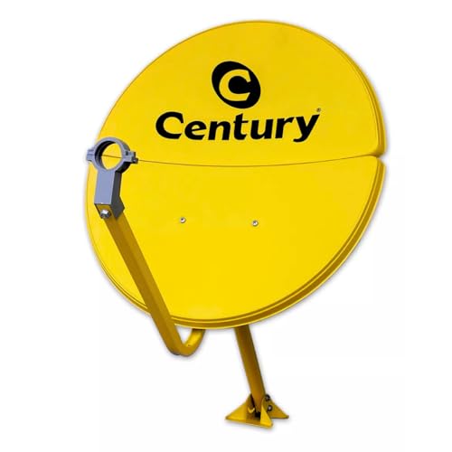 Kit Antena KU Bipartida 60CM Amarela + LNBF Simples + Cabo 15M C/Conectores Century