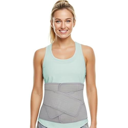 Abdominal Binder Post Surgery Tummy Tuck - Postpartum Belly Band Wrap | Post C Section Belly Binder Recovery | Stomach Compression Hernia Belt For Men or Women After Pregnancy, Hysterectomy S/M