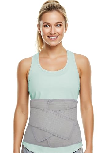 Abdominal Binder Post Surgery Tummy Tuck - Postpartum Belly Band Wrap | Post C Section Belly Binder Recovery | Stomach Compression Hernia Belt For Men or Women After Pregnancy, Hysterectomy S/M