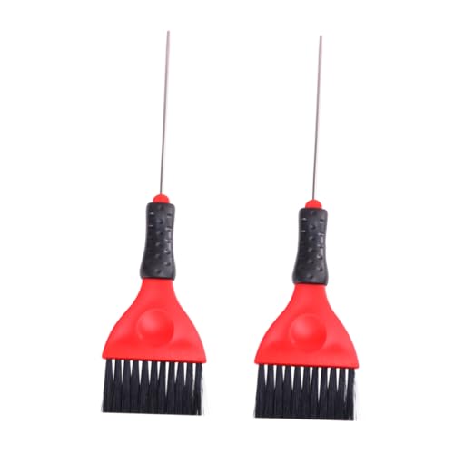 SAFIGLE 2piezas Brocha Inoxidable Para Coloración Aplicador De Tinte Con Punta De Aguja Mango Duradero Para Profesional