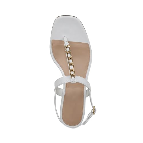 Square Toe Heeled Sandals Chunky Heel Thong Sandal with Metal Hardware T Straps Slingback Dressy Sandals4