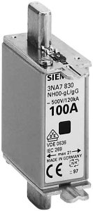 Fusible NH-500V T-0 63A Siemens cartouche gG pour protection armoire electrique