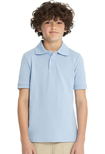 Image of Classroom Girls' Short SLV Pique Polo | 3 Button Placket, Side Vents, Droptail Hem, Ribbed Trim, Comfortable Everyday School Wear