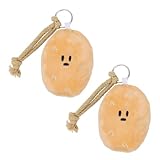 KOOBOOK 2Pcs Funny Kawaii Potato Keychain Pendant with Squeaky Sound Cute Positive Potato Charm Creative Potato Key Ring for Backpacks Car Mirrors Hanging Accessory