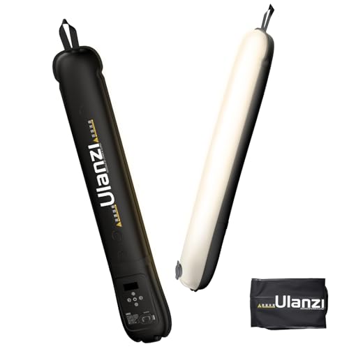ULANZI UA20 Luz de Tubo de Aire Portátil, 20W Luz LED Inflable Bicolor 2700-6500K, Luz de Vídeo de Mano 18Wh Batería USB-C Recargable, Varita de Luz Impermeable para Fotografía o Camping
