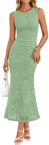 ZESICA Women's Sleeveless Floral Bodycon Maxi Dress 2026 Summer R...