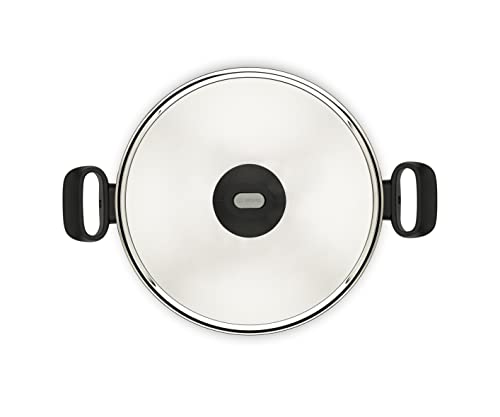 حلة للطهي تيمبو فليم مقاس 22 سم بمقابض طراز 220091022 من تيفال، حلة مطلية بالتيتانيوم غير اللاصق بتقنية ثيرمو سيجنال، لون أحمر