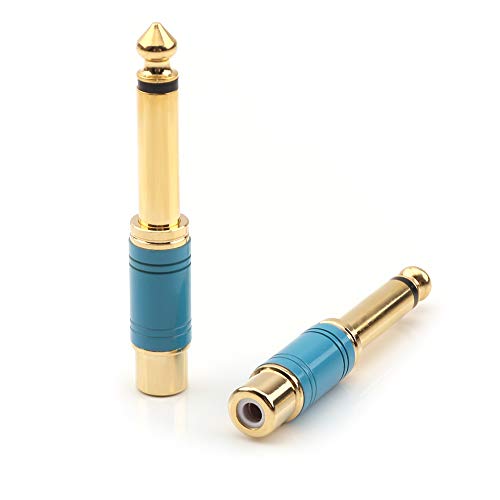 Adaptador 6.35mm mono a RCA hembra TS de un cuarto de pulgada para cable de audio 7