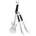 PEPKICN Rock Guitar Style Heavy Duty Stainless Steel 2-Piece Barbecue Tool Set - Spatula & Tongs with Wooden Handle