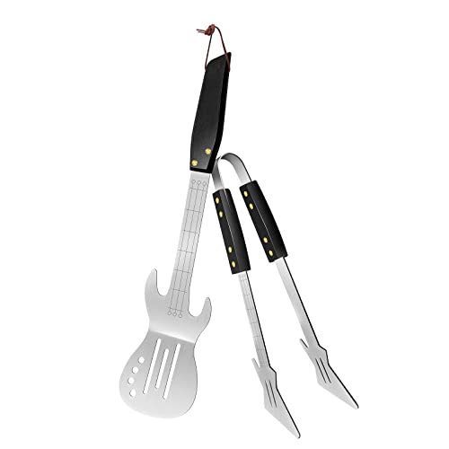 BBQ spatula and tongs shaped like electric guitars — because every grill master deserves to shred the cookout.