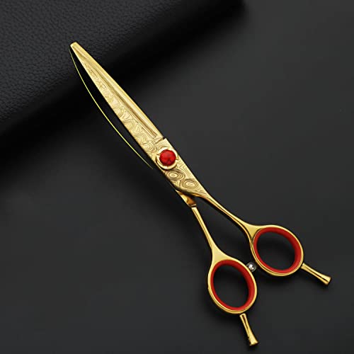 Ciseaux de coiffure professionnels avec motif doré élégant pour salon et barbier