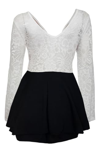 Image of eVogues Plus Size Lace Overlay Romper Dress