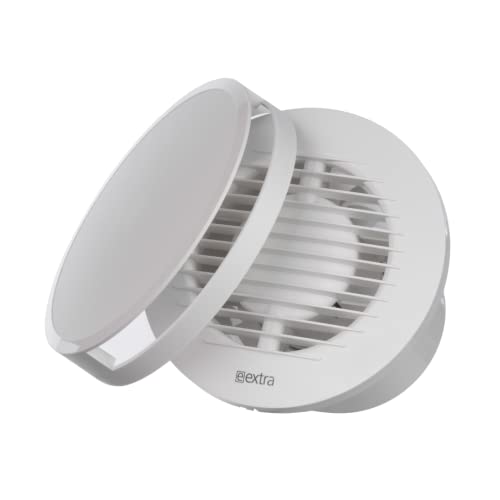EUROPLAST Ø 100mm Aspiratore Bagno con Timer - Ventola Aspirazione Bianca - Estrattore Aria - Ventilatore da Parete per Cucina, Garage, WC