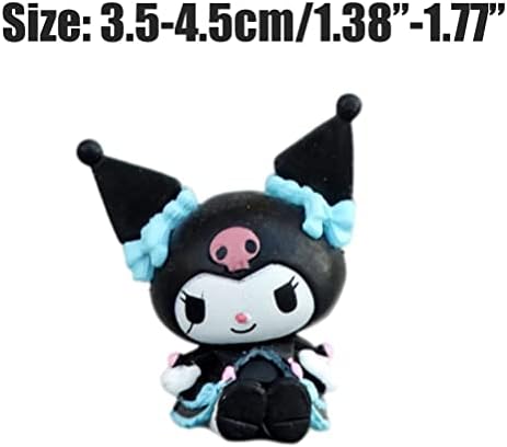 SFJRY Sanrio Figures Set Kuromi My Melody Cinnamoroll PVC Material Gift for Kids Kawaii Anime Figure Cute Dolls Car Dashboard Ornaments Cake Topper