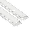 D-Line 1D3015W-2PK Mini Kabelkanal Selbstklebender, Halbrunde Kabelführungen, Kabelleiste – 2x 30mm (B) x 15mm (H) x 1-Meter Länge – Weiß