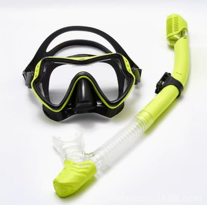 Shyllin Schnorchelset Erwachsene, Schnorcheln Set mit Taucherbrille & Dry Schnorchel, taucherbrille mit Kamerahalterung, Schnorchelmaske Anti-Fog Gehärtetem Glas Panorama-Tauchen Schwimmen (Gelb)