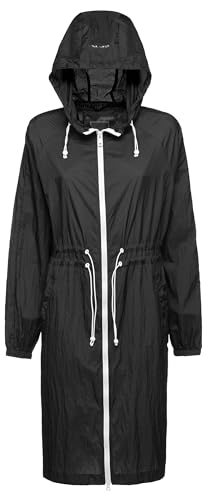 Parka Geox W Naileen chaqueta larga mujer abrigo impermeable con capucha negro