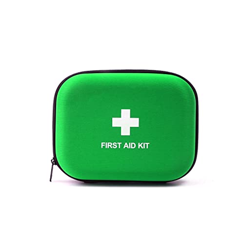 Jipemtra First Aid Hard Case - Empty EVA Shell Medical Case for Home Health Emergency Responder Camping, Outdoors (Green Row)