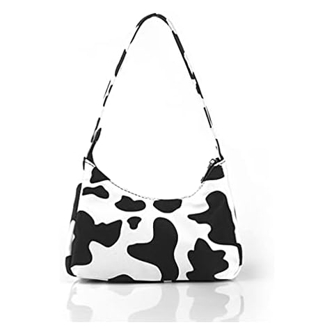 Women Cow Print Shoulder Bag Clutch Purse Underarm Handbag Satchel Zipper Tote Bag Purse Size Cover