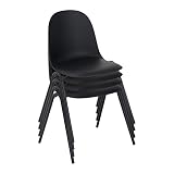 Roomnhome Stackable self-Assembly Plastic seat and Durable Steel Frame Kitchen, Dining, Bedroom Chai