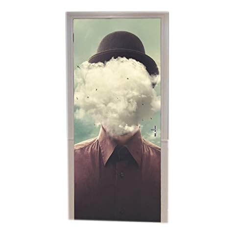 A.Monamour 3D Man Head Door Stickers Cover
