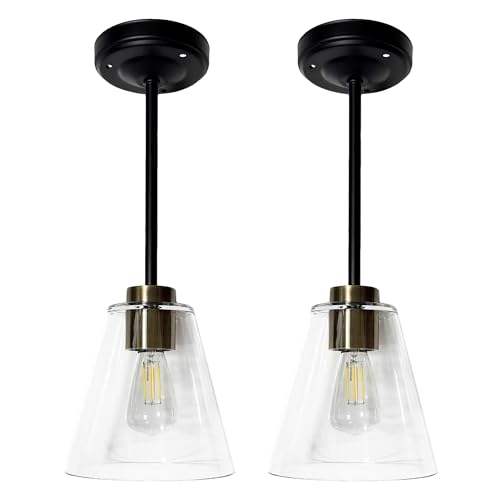 RV Pendant Lights Interior 12v RV Light Fixtures with LED Replace Bulb for Camper 5th Wheel Motorhome RVs Hanging Lights 3W 3500K 12 Volt Kitchen Island Light Surface Mount No Switch 15 Inch, 2-Pack