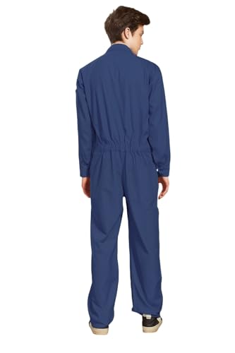 Image of TrendyUniform Plain Boiler Suit /Men'S Cotton boiler suit /boiler suit For Industrial /Full Sleeves Coverall /Mechanic Painter Workwear, Size-xl, Colour-Navy Blue