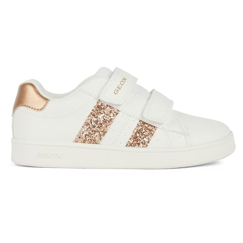 Geox J Eclyper Girl A, Scarpe da Ginnastica, Bianco Oro Rosa, 32 EU
