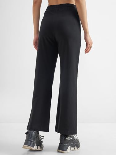 Image of Tokyo Talkies Pure Cotton Flared Wide Leg Trousers | Mid-Rise with Side Pockets|Casual Pants
