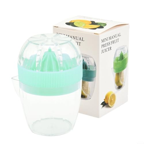 Exprimidor de cítricos portátil de mano con diseño de taza transparente Extracción de jugo sin esfuerzo de frutas (verde)