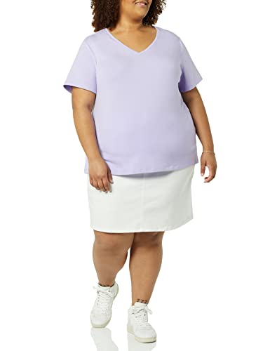 Image of Amazon Essentials Women's Plus Size Short-Sleeve V-Neck T-Shirt