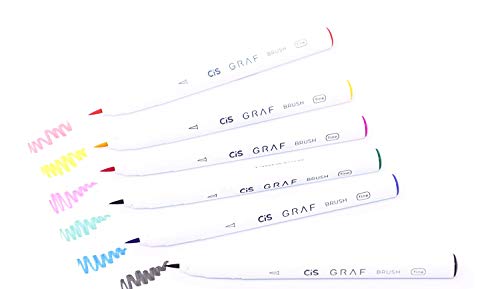 Marcador Artístico Ponta Pincel, CiS, Graf Brush Fine, 59.9500, 6 Cores