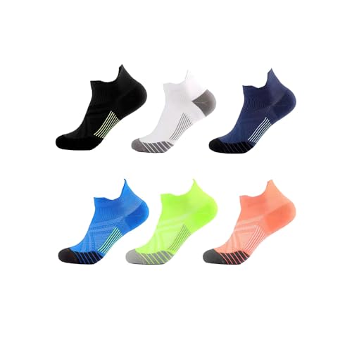 6 Pairs Ankle Socks for Women Men - Unisex Athletic Running Moisture Wicking Socks, Comfortable and Breathable