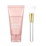 LOYOTICE Collagen Overnight Wrapping Peel Off Facial Mask Pack,Hydrates and Tightens Skin,Reduces Sagging,Elasticity & Hydration Care with Brush 2.54 fl.oz