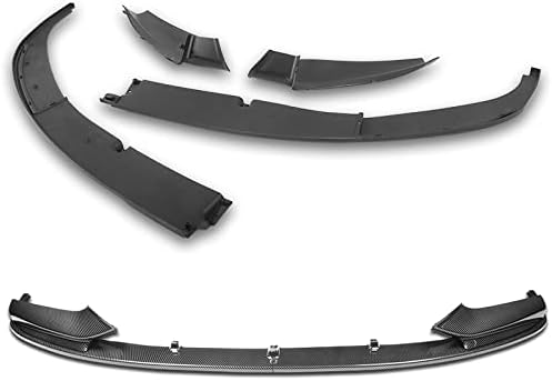 10pcs Combo Front Bumper Body Kit Lip + Side Skirt Extensions Diffuser Compatible with 2011-2016 BMW F10 528i 530i M-Sport Bumper Only (Painted Carbon)