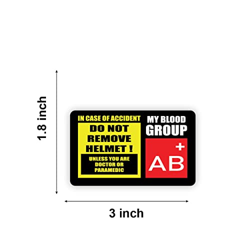 Image of Safety Caution Sign Quotes and Blood Group Helmet Stickers for Bike Riders Multicolor Vinyl Sticker (3 x 1.8 inch) (AB+)-Self-Adhesive